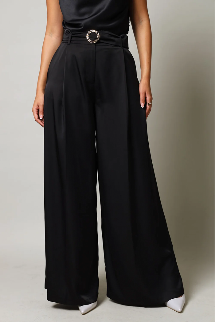legit-belted-satin-wide-leg-pants-black-f3 Belted Satin Pants - Image 1