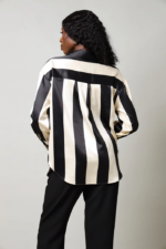Long Sleeve Stripe Satin Shirt - Image 4