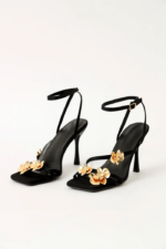 Metal Flower High Stiletto Heels