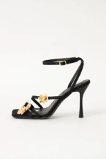 Metal Flower High Stiletto Heels - Image 3