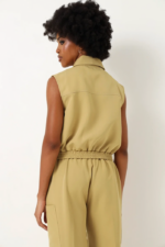 Sleeveless Collared Waist Top - Image 5